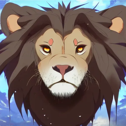 Prompt: a lion wearing a business suit, illustration concept art anime key visual trending pixiv fanbox by wlop and greg rutkowski and makoto shinkai and studio ghibli and kyoto animation symmetrical facial features