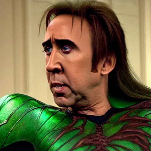 Prompt: Nicolas Cage as the Green Goblin