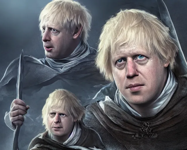 Prompt: boris johnson in lord of the rings, character art, by various concept artists, redshift render, hyperrealistic face, photorealistic render