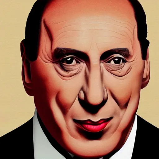 Image similar to a realistic portrait of silvio berlusconi