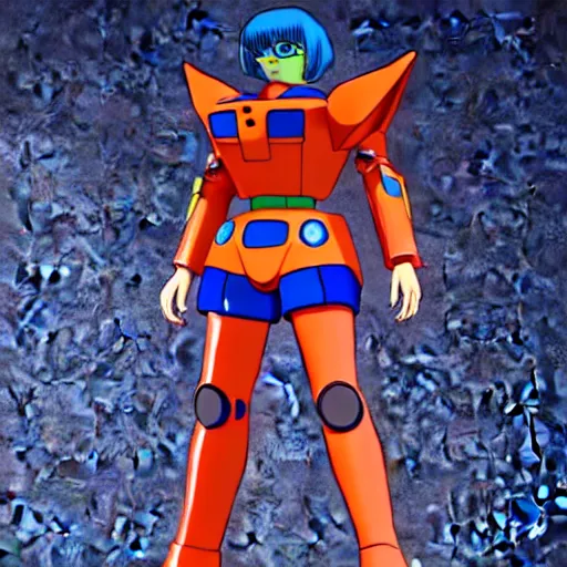 Prompt: Velma from scooby doo as a Gundam, futuristic, giant robot, cyberpunk, high quality, unreal engine 5 render, high quality render, octane render, photo realistic, ultra detail, cinematic lighting, realistic