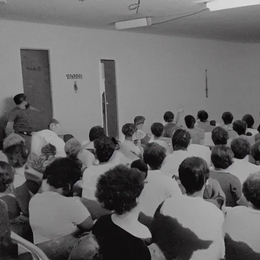 Prompt: found footage of the illuminate underground bunker ritual wide angle cult meeting