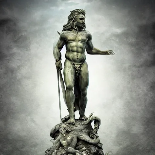 Prompt: proud poseidon, fantasy art, photorealistic