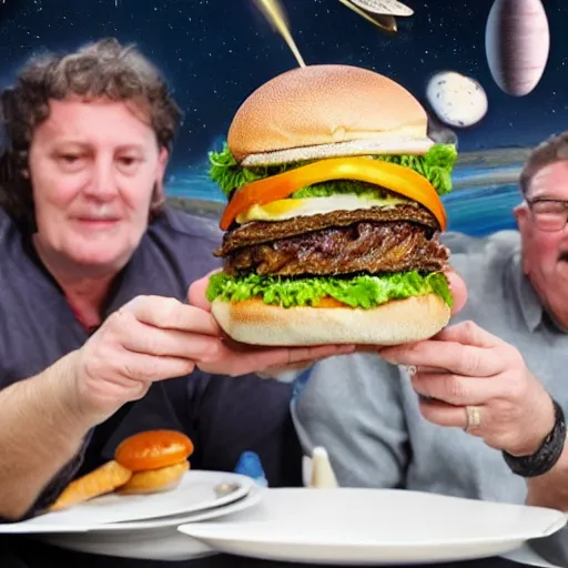 Image similar to an intergalactic hamburger from space, award - winning