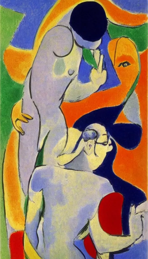 Prompt: Healing Angel by Henri Matisse and Pablo Picasso and Salvador Dali