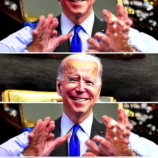 Prompt: joe biden as the pogchamp emote, pogchamp, photo