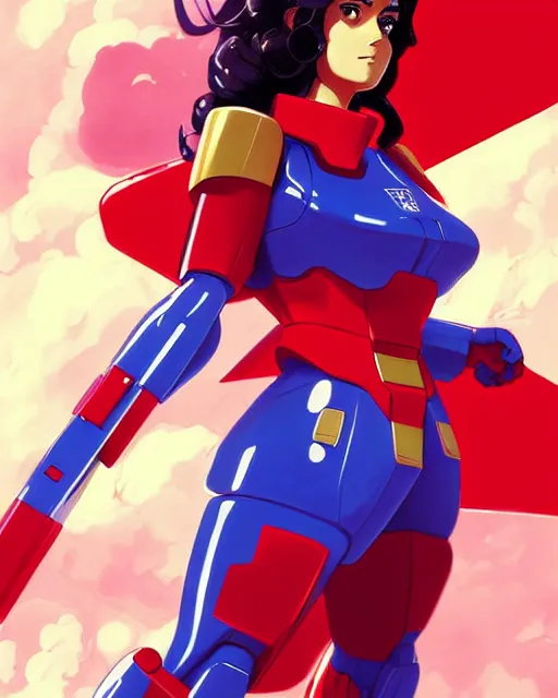 Image similar to salma hayek as a gundam, portrait shinkai makoto studio ghibli studio key hideaki anno sakimichan stanley artgerm lau rossdraws james jean marc simonetti elegant highly detailed digital painting artstation pixiv