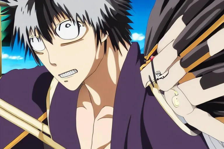 Prompt: hijikata toushirou, mayonnaise, gintama, anime