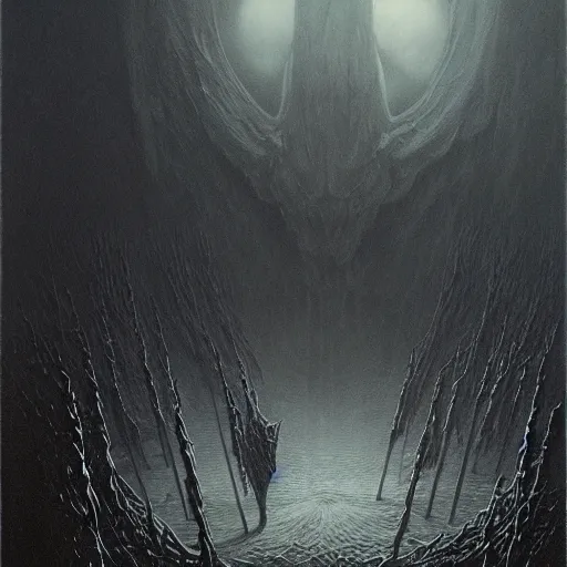 Prompt: - 6 bloodborne by zdzisław beksinski