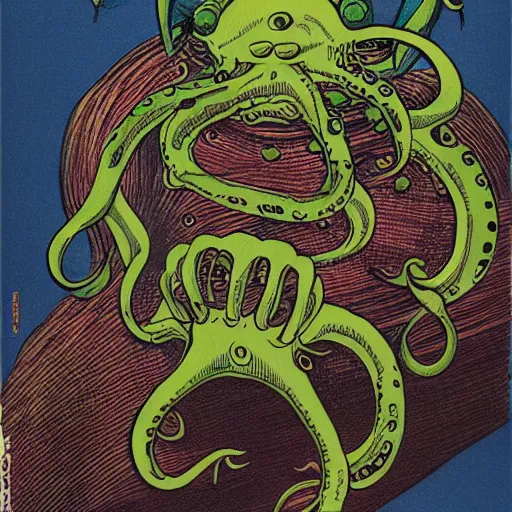 Prompt: Squid Monster by Otomo Katsuhiro, character art