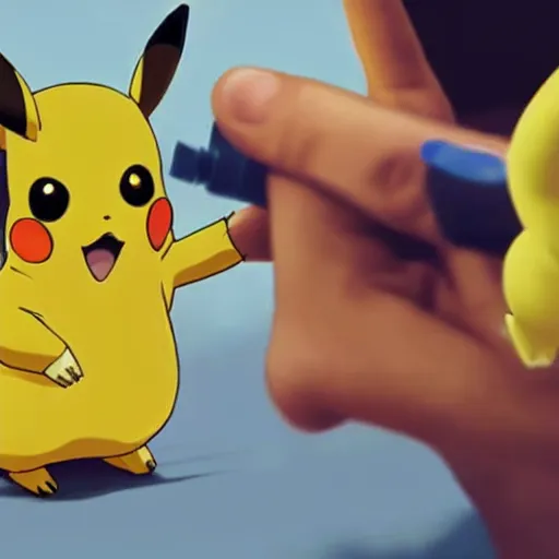 Image similar to A real life pikachu buying drugs, photorealistic art