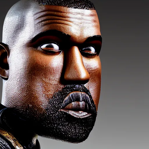 Prompt: kanye west muppet in gears of war, splash art, movie still, detailed face, photorealistic facial features, cinematic lighting, dramatic, octane render, long lens, shallow depth of field, bokeh, anamorphic lens flare, 8 k, hyper detailed, 3 5 mm film grain