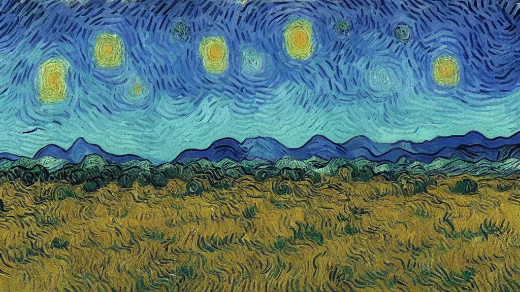 Prompt: a stunning landscape by vincent van gogh