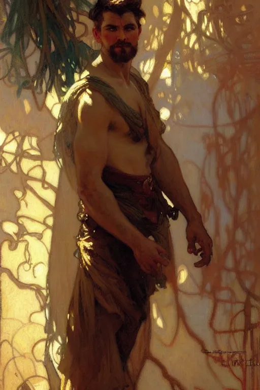 Image similar to attractive man, painting by gaston bussiere, craig mullins, greg rutkowski, alphonse mucha