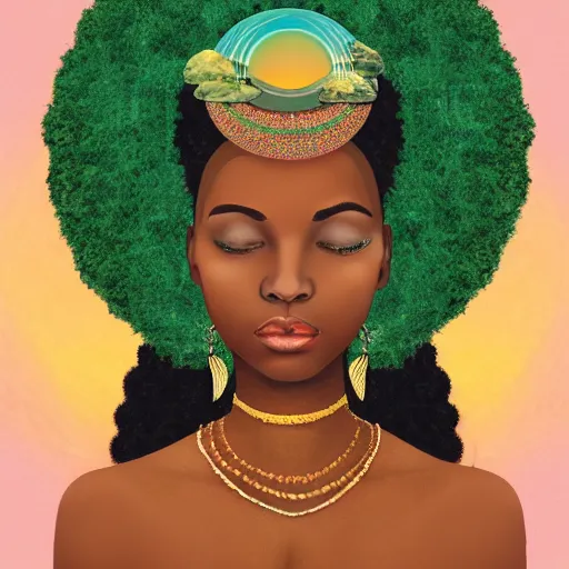 Image similar to earth goddess, nubian queen