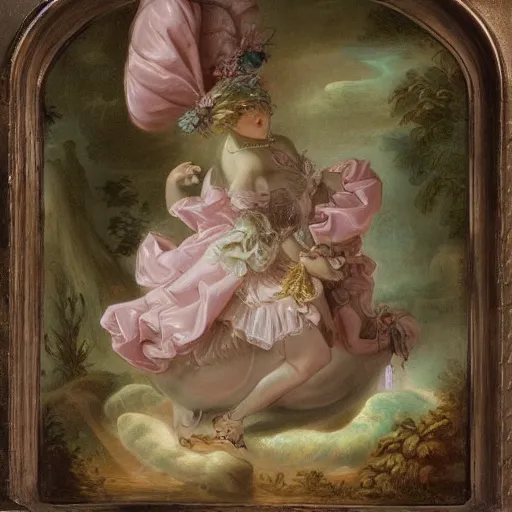 Image similar to pastel rococo horrors beyond our comprehension