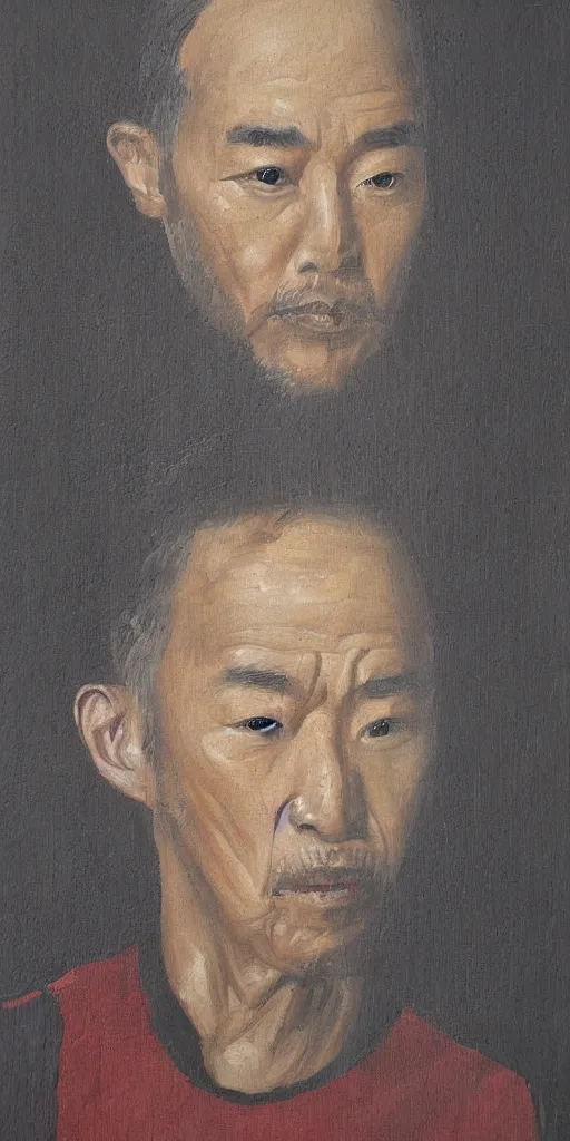 Prompt: painting portrait of a man by yongbo zhao