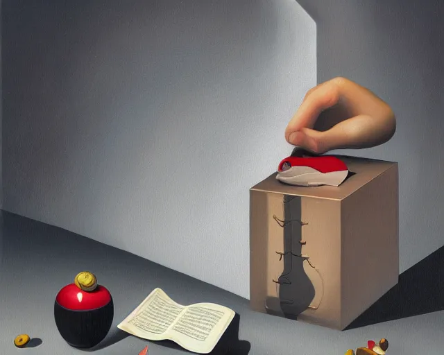 Image similar to lost opportunities, an ultrafine detailed painting by rafal olbinski, behance contest winner, pop surrealism, detailed painting, very detailed, minimalist, skeuomorphic, airbrush art
