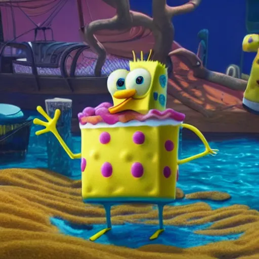 Prompt: spongebob in real life, very realistic, very detailed, 4 k