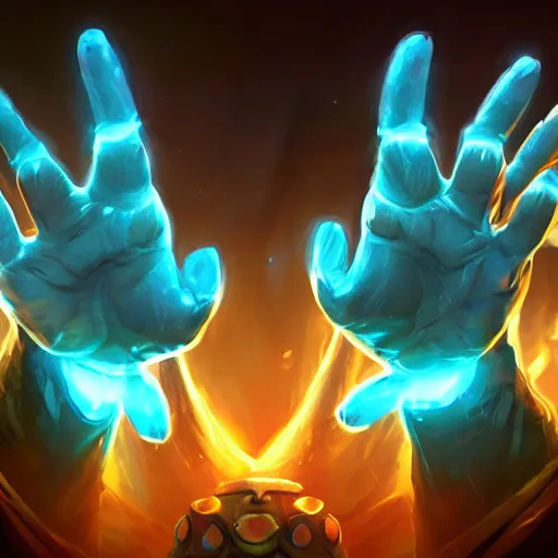 Image similar to glowing magic hands with fingers floating in the air, fingers, fingers, fingers, fingers, fingers, fingers, hands, glowing fingers, blue theme, bright art masterpiece artstation. 8 k, sharp high quality artwork in style of jose daniel cabrera pena and greg rutkowski, concept art by tooth wu, blizzard warcraft artwork, hearthstone card game artwork, human anatomy