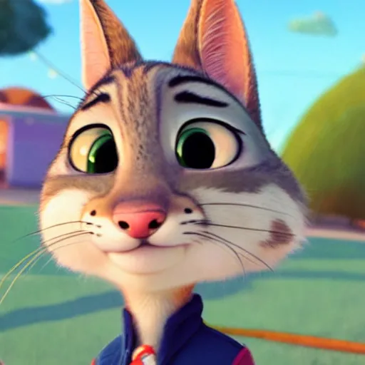 Image similar to a portrait of a girl tabby cat in zootopia (2016)