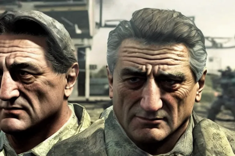 Prompt: robert de niro in call of duty