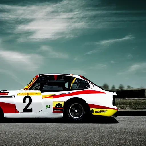 Image similar to high quality mac desktop background in the style of retro racing car livery