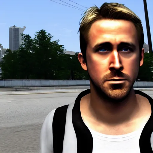 Prompt: ryan gosling in mirror's edge, in game screenshot