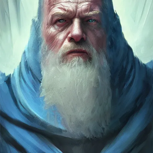 Image similar to portrait of a man by greg rutkowski, old jedi master, he looks like cameron monaghan, beard, wearing a blue jedi robes, star wars expanded universe, he is about 8 0 years old, highly detailed portrait, digital painting, artstation, concept art, smooth, sharp foccus ilustration, artstation hq