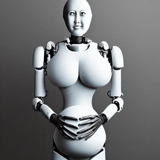 Image similar to “ultra realistic photography of Robot pregnant with a human”