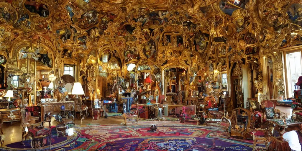 Prompt: The inside of the palace of pondering was incredible and full of wondrous treasures