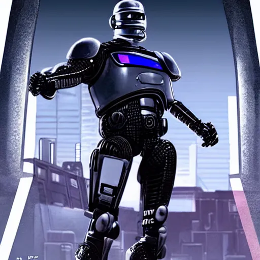 Image similar to robocop 1 9 8 4 as apex legends character