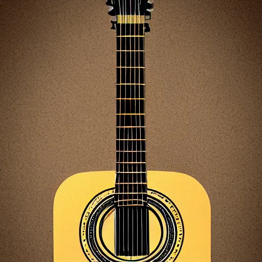 Prompt: acoustic guitar, sticker illustration