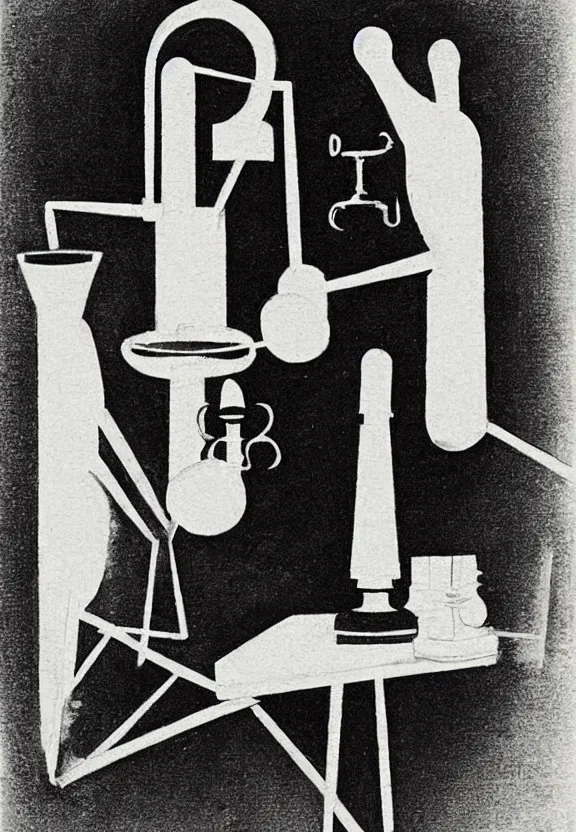 Image similar to a concept drawing of marcel duchamp holding up a chess - piece wire - machine, a surrealist painting by marcel duchamp, complex artificial - intelligence machinery, minimal sketch flow - chart, academic art, 1 9 2 0 s