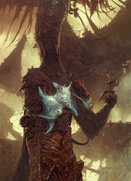 Image similar to Oil painting of a rat, D&D, Magic The Gathering, by Craig Mullins, Nekro, Victo Ngai, centered, symmetrical, 8k, sharp focus