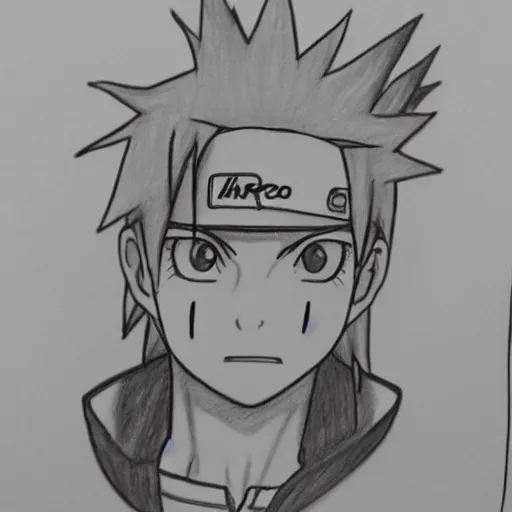 akira pencil drawings of naruto, Stable Diffusion