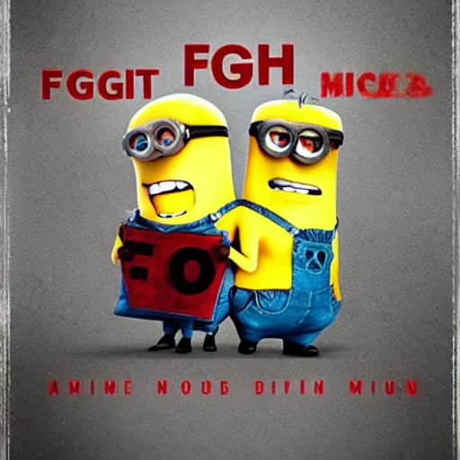 Image similar to fight club movie with minions