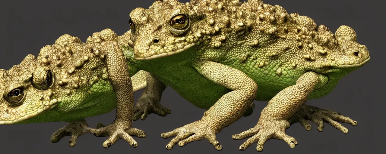 Prompt: Dragon Toad Hybrid, Realistic Fantasy Render