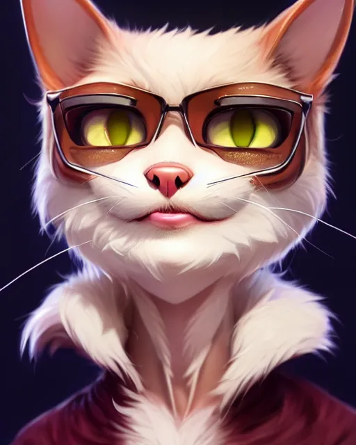 Prompt: character concept art of an anthropomorphic furry cat | | cute - fine - face, pretty face, key visual, realistic shaded perfect face, fine details by stanley artgerm lau, wlop, rossdraws, james jean, andrei riabovitchev, marc simonetti, and sakimichan, trending on artstation