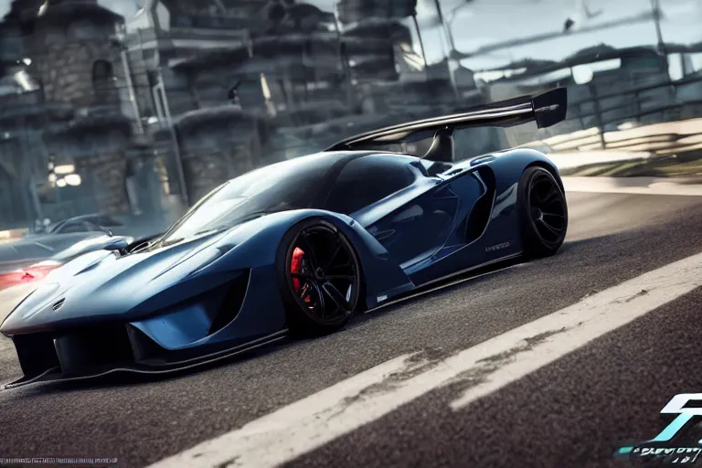 Image similar to photo wallpaper sport car gran turismo 7 forza horizon need for speed fast and furious 5 unreal engine supercar hypercar game concept car octane render, 4 khd 2 0 2 2 3 d cgi rtx style chrome reflexion global illumination ray tracing hdr arstation pixar and disney unreal