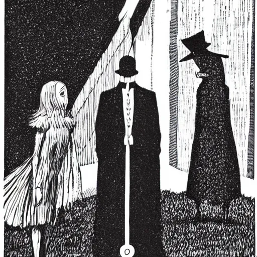 Prompt: the watchmen by edward gorey