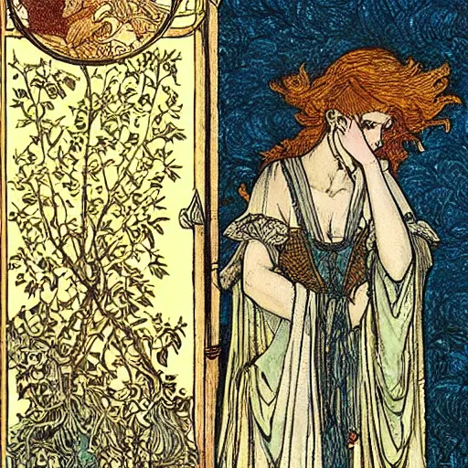 Prompt: Tarot card of luck Rebecca Guay