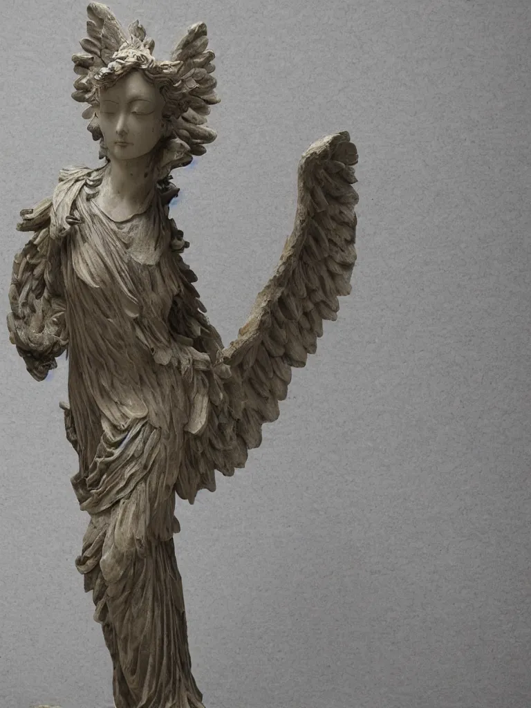 Prompt: winged victory of samothrace, japanese sculpture