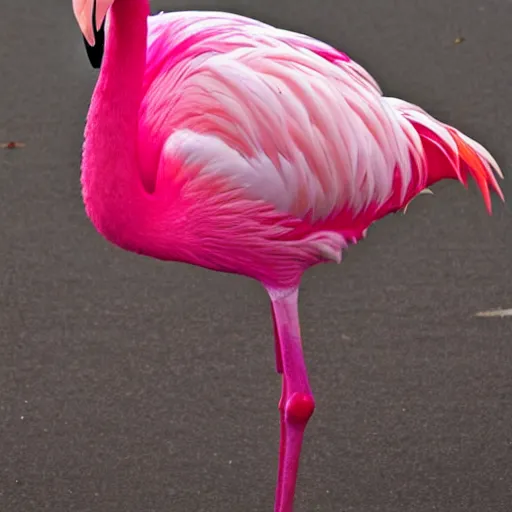 Prompt: pink flamingo all over the place