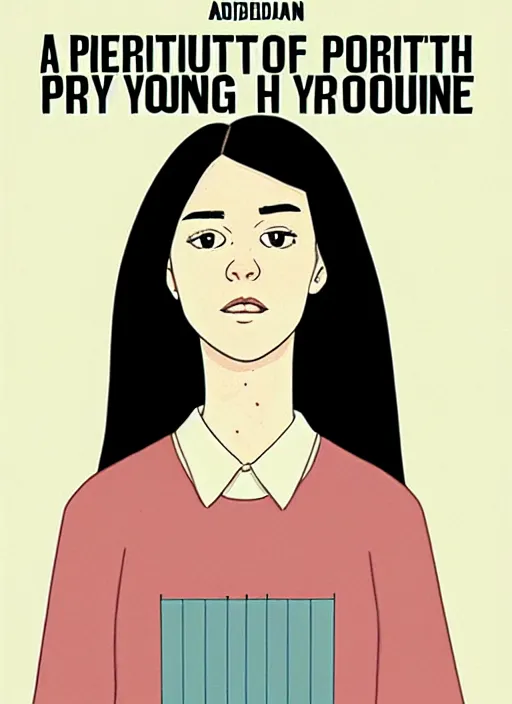 Prompt: a portrait of a pretty young lady by adrian tomine