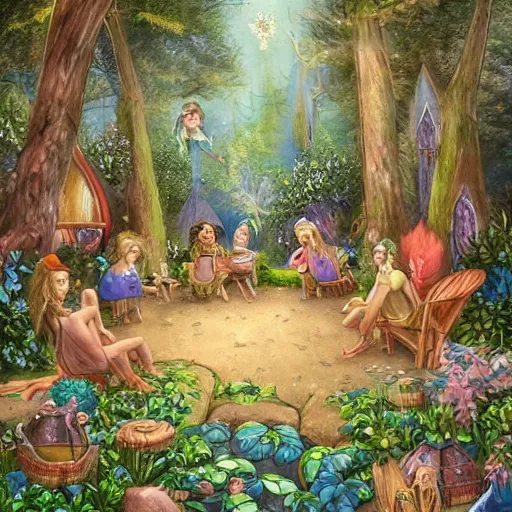 Image similar to highly detailed commune of !!!!!hedonist!!!!! (((((elves))))). the (((((elves))))) are carefree and playful. digitally painted forest scene. The (((((elves))))) each have the face of famous musician !!!!!Ed Sheeran!!!!!. Each elf looks like !!!!!!!!!!ED SHEERAN!!!!!!!!!! !!!!!ED!!!!! pixiv, artbreeder. high quality art