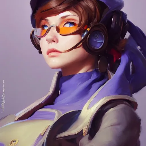 Image similar to greg manchess portrait painting of violet evergarden as overwatch character, totally whack, medium shot, asymmetrical, profile picture, organic painting, sunny day, matte painting, bold shapes, hard edges, street art, trending on artstation, by huang guangjian and gil elvgren and sachin teng