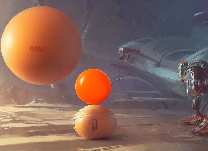 Image similar to a floating orange orb with a giant music speaker embedded in it, sound waves, sonic waves, elegant, digital painting, concept art, smooth, sharp focus, illustration, from StarCraft by Ruan Jia and Mandy Jurgens and Artgerm and William-Adolphe Bouguerea