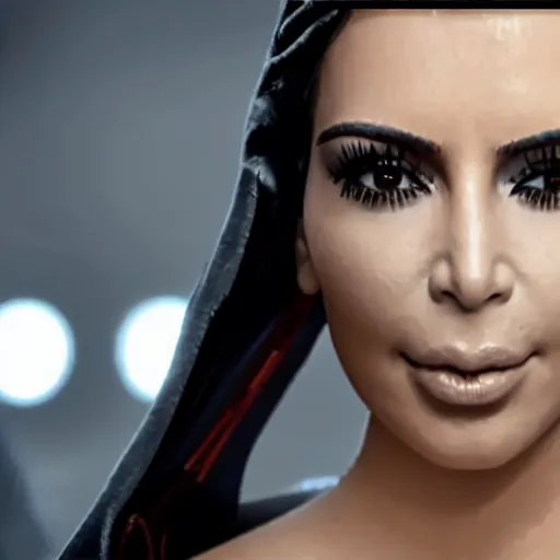 Image similar to kim kardashian in star wars as an evil sith, 8k resolution, full HD, cinematic lighting, award winning, anatomically correct