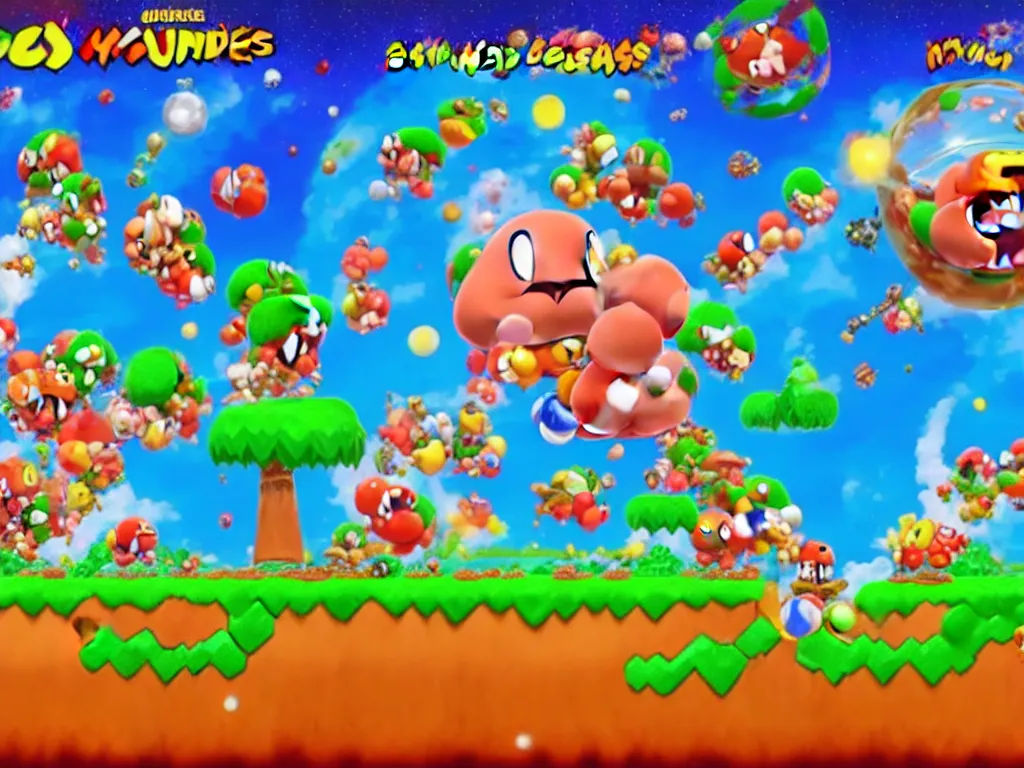 Prompt: goombas fighting with koopas fly to universe, 8 k